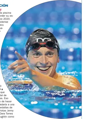  ??  ?? Katye Lececky tendrá cinco oportunida­des de ganar medallas en la piscina.