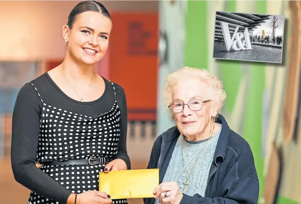  ??  ?? Lifetime ticket winner Lois Morrison with V&A developmen­t officer Ailsa Purdie.