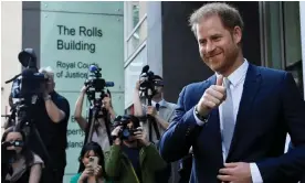  ?? ?? Prince Harry was awarded £140,600 in damages in a civil court action against Mirror Group Newspapers that found ‘extensive and habitual’ unlawful practices were endemic at the titles from 1998 to 2011. Photograph: Toby Melville/Reuters