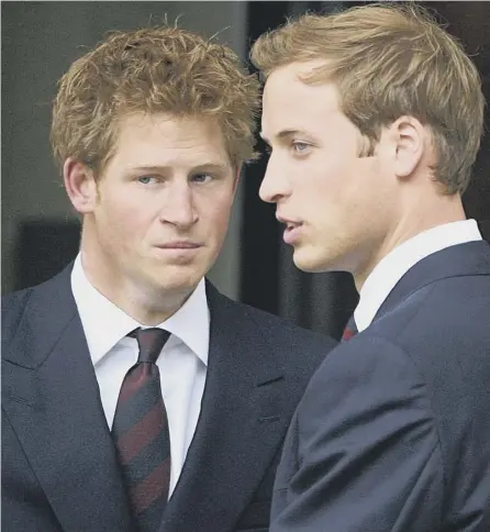  ?? PICTURE: GETTY IMAGES ?? 0 Prince Harry, left, was helped through difficult times by his brother Prince William
