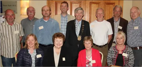 ??  ?? At the meeting in the Talbot Hotel (from left) back – John Colfer, Billy Doyle, Des Peare, Mark Brennan, Cllr. Tony Dempsey, David Salter, Tommy Kelly (chairman) and Lorcan Barden; front – Carmel Prendergas­t, Rosemary Butler, Ann Wall and Sue.