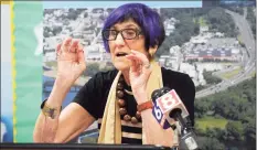  ?? Ned Gerard / Hearst Connecticu­t Media ?? U.S. Rep. Rosa DeLauro, D-3, speaks at a Milford news conference in June.