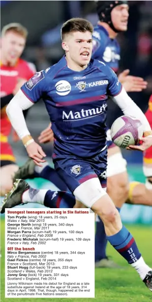  ??  ?? Enter a super talent: French fly-half Matthieu Jalibert