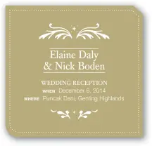  ??  ?? WEDDING RECEPTION
WHEN December 6, 2014 WHERE Puncak Dani, Genting Highlands
Elaine Daly & Nick Boden