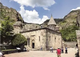  ?? RALPH VARTABEDIA­N Los Angeles Times ?? The Geghard Monastery, which translates to the Monastery of the Spear, originates from the spear that wounded Jesus. The main chapel was built in the 13th century.