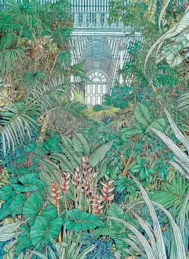  ??  ?? Meg Dutton Inside the Glasshouse, etching and watercolou­r, 393271/2in (99370cm) winner of The Artist Magazine Award at this year’s Royal Society of British Artists’ exhibition