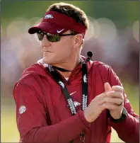  ?? NWA Democrat-Gazette/ANDY SHUPE ?? Arkansas Coach Chad Morris said junior quarterbac­k Ty Storey will take the primary snaps with the first-team offense as the Razorbacks gear up to face Colorado State on Saturday.