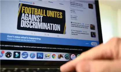  ?? Photograph: Andy Rain/EPA ?? A Twitter account during football’s social media boycott in April.