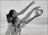  ?? Stephen R. Sylvanie-USA TODAY Sports ?? WNBA All Star Dewanna Bonner (24) and Team USA forward Napheesa Collier (11) vie for control of the ball during the WNBA All Star Game on July 14 in Las Vegas.