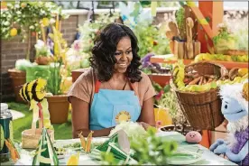  ?? ADAM ROSE/NETFLIX/TNS ?? Michelle Obama produces and stars in Netflix’s “Waffles + Mochi,” a food show for kids.