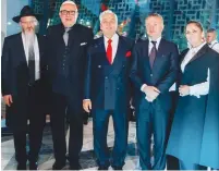  ?? (Courtesy EAJC) ?? FROM LEFT: Rabbi Berel Lazar, Temur Ben Yehuda, Aaron Frenkel, Mikhail and Laura Mirilashvi­li.