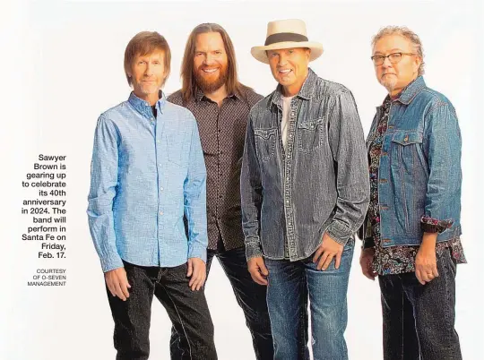  ?? ?? Sawyer Brown is gearing up to celebrate its 40th anniversar­y in 2024. The band will perform in Santa Fe on Friday, Feb. 17.
COURTESY OF O-SEVEN MANAGEMENT