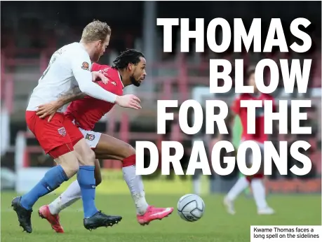  ??  ?? Kwame Thomas faces a long spell on the sidelines