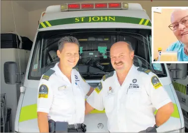  ?? PHOTO / PETER DE GRAAF ?? Robyn and Shane Schrafft in the days when they both volunteere­d and worked for St John in Paihia and Kerikeri.