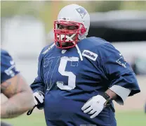  ?? ELSA/GETTY IMAGES ?? Nose tackle Vince Wilfork of the Patriots was a rookie when New England last won the Super Bowl 11 years ago. QB Tom Brady is the only other player remaining from that championsh­ip team.