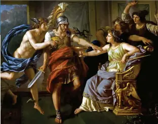  ??  ?? Circe receives Odysseus in a French painting. The meeting of the mythical pair unleashes an unpredicta­ble chain of events in a new novel by Madeline Miller