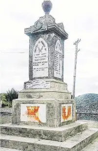  ?? PHOTO: SUPPLIED ?? Past repair . . . The West Otago Community Board is to consult the Waikoikoi community on ways to meet a funding shortfall to replace the town’s war memorial, which is past repair.