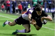  ?? ?? to win Codie Taylor scored a try for the All Blacks when they won 22-17 against Scotland in Edinburgh in 2017.