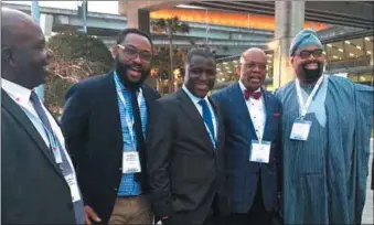  ??  ?? L-R: Chief of Staff to NBA President, Mr. Muritala Abdulrashe­ed, Mr. Akin Ajibola, NBA General Secretary, Mr. Isiaka Abiola Olatunji, Mr. Paul Usoro, SAN, Chairman, NBA-SBL, Mr. Olumide Akpata