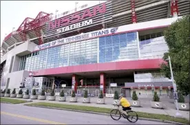  ?? AP photo ?? The Titans suspended in-person activities at the Nissan Stadium through Friday because players and personnel tested positive for COVID-19. The Titans-Steelers game was moved to Monday or Tuesday.