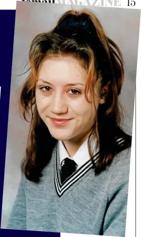  ??  ?? Spiral: Rebecca at 14, after two years of drink and drug abuse