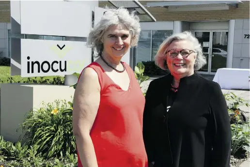  ?? Damon Van der Linde / National Post ?? Inocucor founders Ananda Lynn Fitzsimmon­s, left, and Margaret Bywater-Ekegärd, developers of Garden Solution, the agricultur­al product they made from their homes in Lac-Brome, Que., have just launched a $15 million equity financing.