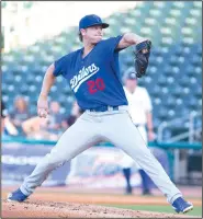  ?? Special to NWA Democrat-Gazette/DAVID BEACH ?? Tulsa starting pitcher Andrew Sopko delivers to the plate Thursday against the Naturals at Arvest Ballpark in Springdale.