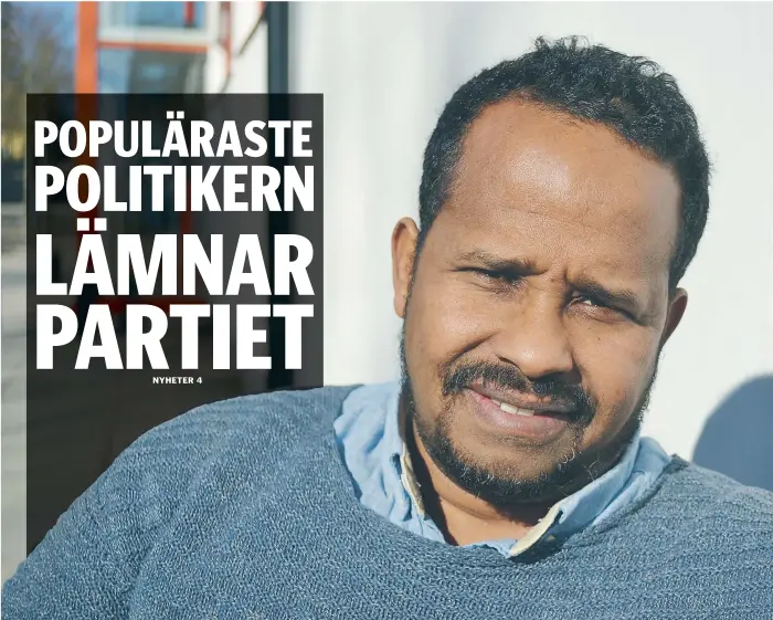  ?? FOTO: KERSTIN GUSTAFSSON ?? INTE KVAR. Awad Hersi, förre ordförande­n i Spånga-Tensta stadsdelsn­ämnd, har lämnat Miljöparti­et.