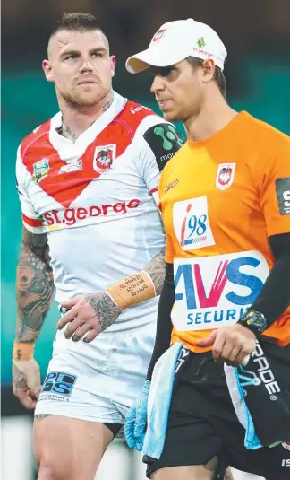  ??  ?? Josh Dugan is in trouble for missing the team bus for yesterday’s crunch match.