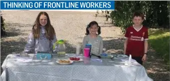  ??  ?? These group of primary schoolchil­dren in the Ransboro area baked flapjacks, cookies, brownies and tea/ homemade lemonade for a roadside stall to raise funds for front line workers at SUH.