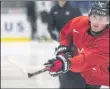  ?? RYAN REMIORZ - THE ASSOCIATED PRESS ?? FILE - In this Jan. 1, 2020, file photo, Canada’s Alexis Lafreniere shoots during the team’s practice at the World Junior Hockey Championsh­ips in Ostrava, Czech Republic.