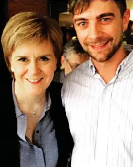  ??  ?? Business meeting: Kieran Hope pictured with the First Minister