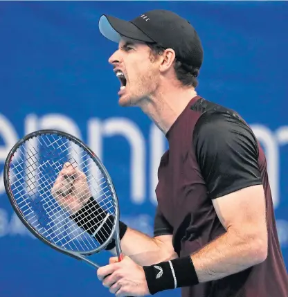  ?? Picture: AP. ?? Andy Murray roars his delight on his way to victory in Antwerp.