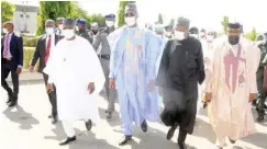  ??  ?? From right: Governors Bala Mohammed (Bauchi), Muhammadu Inuwa Yahaya (Gombe), Prof. Babagana Umara Zulum (Borno) and Ahamdu Umaru Fintiri (Adamawa), during the Northeast Governors Forum third meeting which was chaired by Prof. Zulum in Jimeta, Yola yesterday