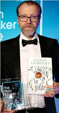  ??  ?? Honoured: George Saunders last night