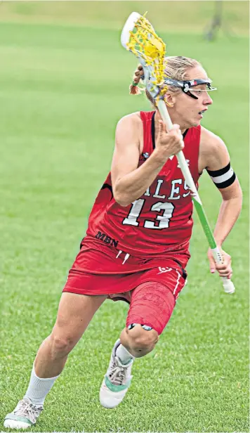  ??  ?? Moving forward: Eleanor Gaastra, the Wales lacrosse captain who is working to fight coronaviru­s as a registrar anaestheti­st (left)