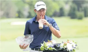  ?? AFP ?? Collin Morikawa celebrates his victory at the Workday Charity Open.