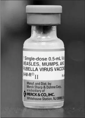  ?? PAUL VERNON / ASSOCATED PRESS FILE (2019) ?? The measles, mumps and rubella vaccine helped get measles under control in the United States for decades, but the nation is experienci­ng outbreaks again in areas where vaccinatio­n rates have fallen.