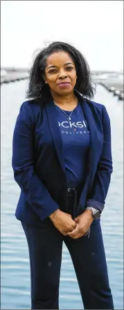  ?? TAYLOR GLASCOCK/WASHINGTON POST ?? Terri Evans, CEO and founder of Dockside Delivery in Chicago, is looking to expand to other cities with larger boating communitie­s, such as Miami, by 2023. First she needs the capital and the technologi­cal resources to create an app.