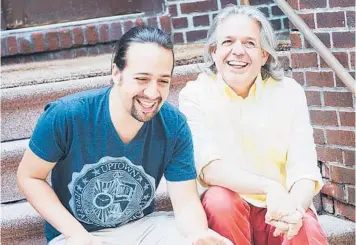  ?? MONICA SIMOES ?? Lin-Manuel Miranda, left, laughs with his father, Luis Miranda Jr. The Miranda Family Fund recently awarded $225,000 in grants to immigrant rights groups and policy reform advocates across the country.