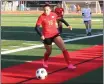  ?? EVAN TUCHINSKY — ENTERPRISE-RECORD ?? Chico’s Juliana Carranza (18) races to the ball in a Northern Section Division I semifinal Tuesday afternoon in Chico.