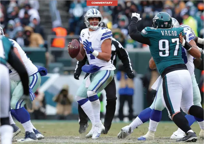  ?? Brad Penner / Associated Press ?? Like Dak Prescott and the Cowboys in 2016, the Eagles have thrived behind a backup quarterbac­k — but they’re going somewhere Dallas hasn’t been since 1995.