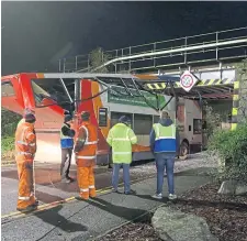  ??  ?? A Stagecoach bus hit a bridge in Inverness in 2019.