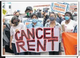  ??  ?? Voices of protesters were heard as state Legislatur­e voted Monday to extend eviction moratorium through the end of August.