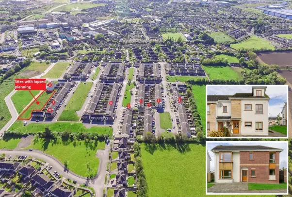  ??  ?? A selection of the existing dwellings being sold as part of the Ashewood portfolio, and an aerial view of the developmen­t sites