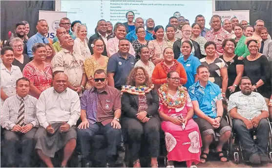  ?? Picture: RUSIATE VUNIREWA ?? Participan­ts of the National Disability Policy Consultati­on at the Grand Pacific Hotel in Suva yesterday.
