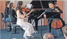  ?? FOTO: HELMUT VOITH ?? Bewegende Momente mit dem Lux Trio: Dafür sorgen im Rittersaal Eunyoo An am Klavier, Jae Hyeong Lee an der Violine und Hoon Sun Chae am Violoncell­o.