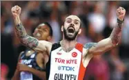  ?? PHIL NOBLE / REUTERS ?? Ramil Guliyev of Turkey wins the 200m world title on Thursday.