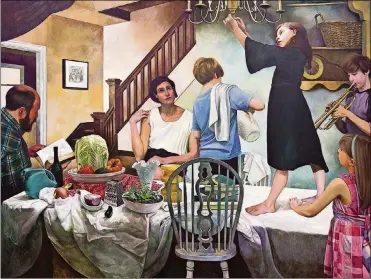  ?? CONTRIBUTE­D ?? “Family Group with Still Life,” a 72 x 96” oil on canvas, is one of the 19 works that Dayton artist Jeremy Long is showing at the Bowery Gallery in NYC.