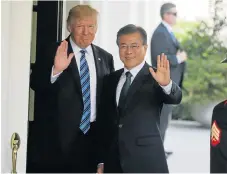  ?? /Reuters ?? New visit: US President Donald Trump, left, and South Korean President Moon Jae-in at the White House in Washington in this file photograph.